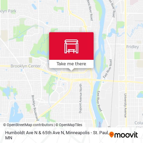 Humboldt Ave N & 65th Ave N map