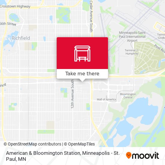 American & Bloomington Station map