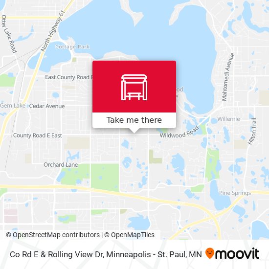 Co Rd E & Rolling View Dr map