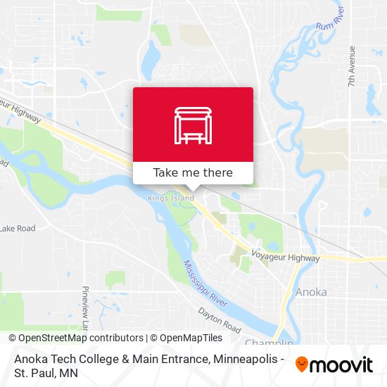 Anoka Tech College & Main Entrance map