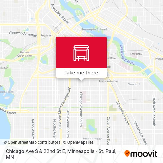 Chicago Ave S & 22nd St E map