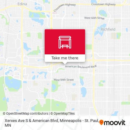 Mapa de Xerxes Ave S & American Blvd