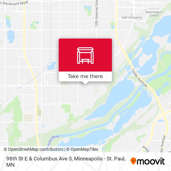98th St E & Columbus Ave S map