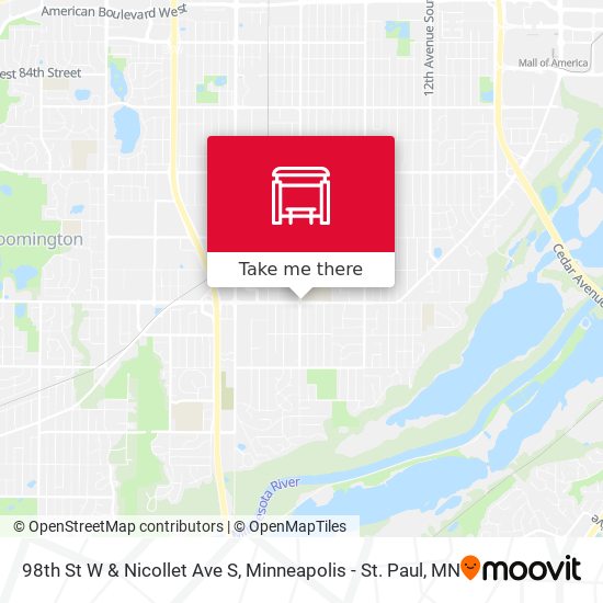 98th St W & Nicollet Ave S map