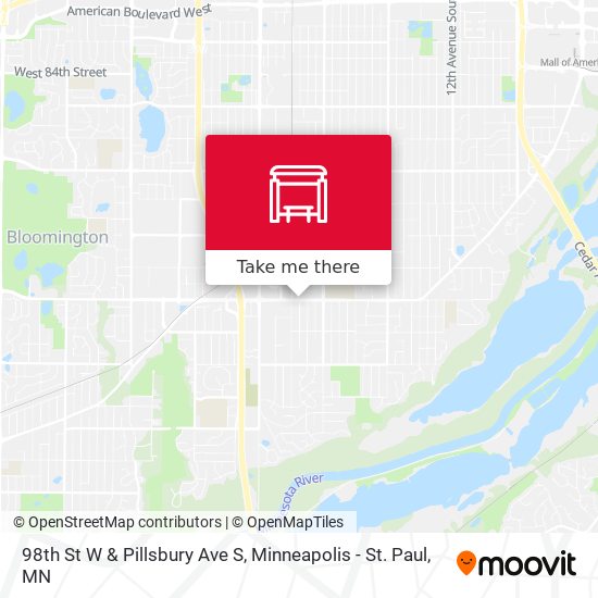 98th St W & Pillsbury Ave S map