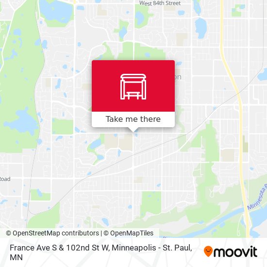 France Ave S & 102nd St W map