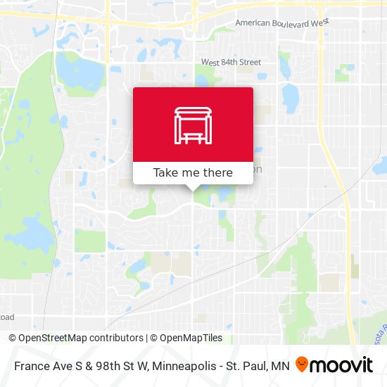 France Ave S & 98th St W map