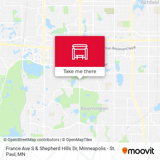 France Ave S & Shepherd Hills Dr map