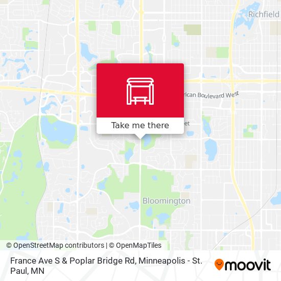 France Ave S & Poplar Bridge Rd map