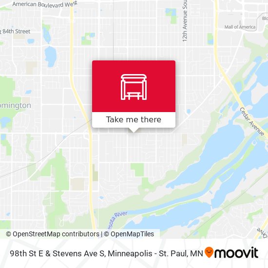98th St E & Stevens Ave S map
