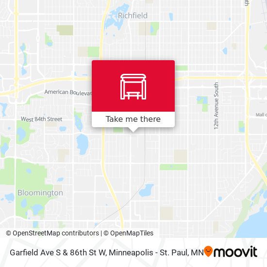 Garfield Ave S & 86th St W map