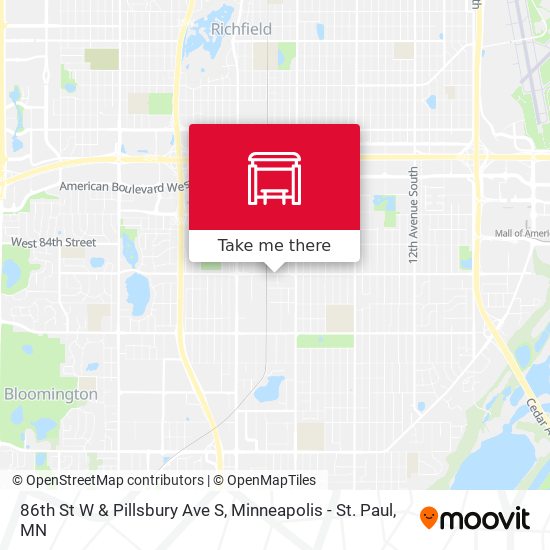 86th St W & Pillsbury Ave S map