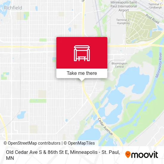 Mapa de Old Cedar Ave S & 86th St E