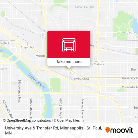 University Ave & Transfer Rd map