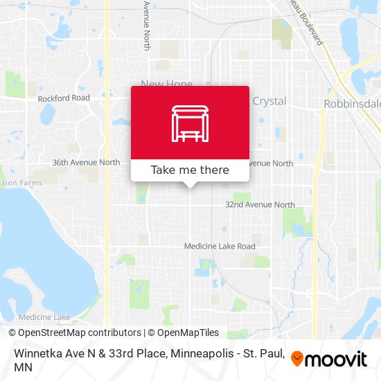 Winnetka Ave N & 33rd Place map