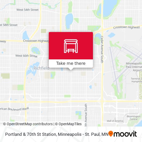 Portland & 70th St Station map