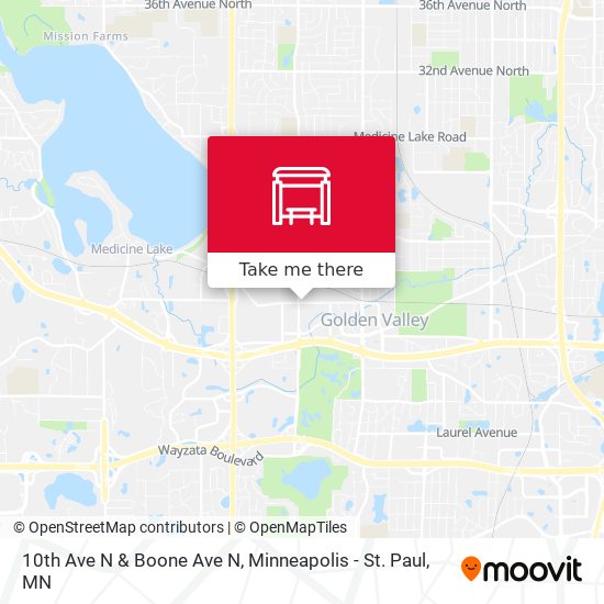 10th Ave N & Boone Ave N map