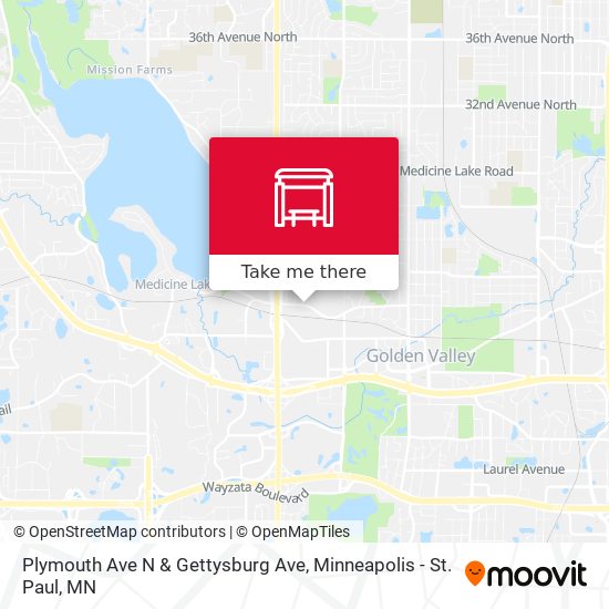 Plymouth Ave N & Gettysburg Ave map