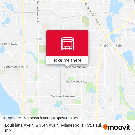 Louisiana Ave N & 36th Ave N map