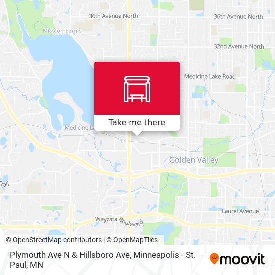 Plymouth Ave N & Hillsboro Ave map