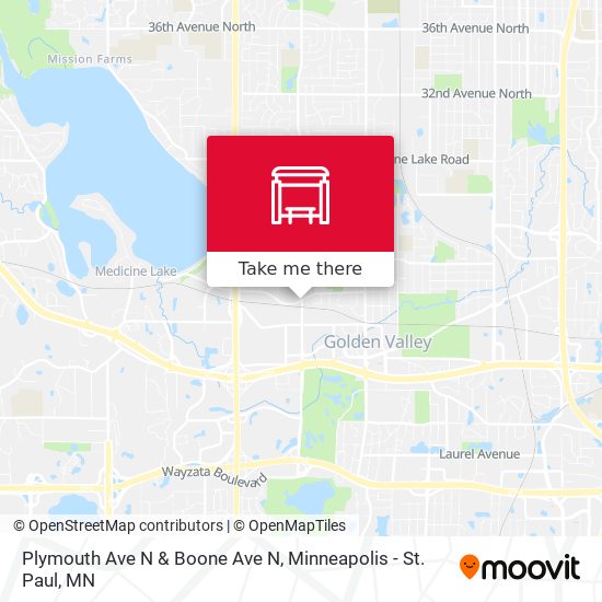 Plymouth Ave N & Boone Ave N map