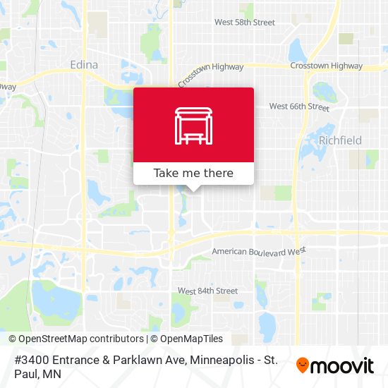 Mapa de #3400 Entrance & Parklawn Ave