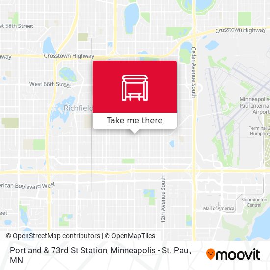 Portland & 73rd St Station map