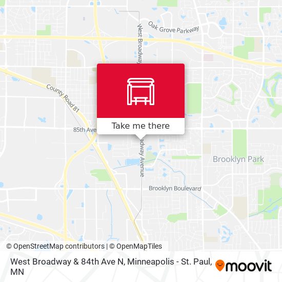 West Broadway & 84th Ave N map