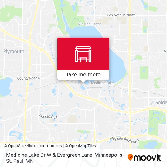 Medicine Lake Dr W & Evergreen Lane map