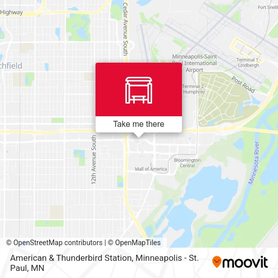American & Thunderbird Station map