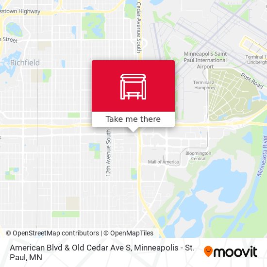 Mapa de American Blvd & Old Cedar Ave S
