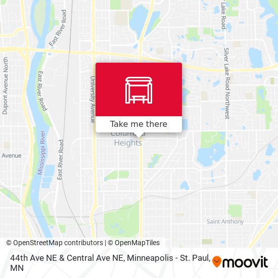 44th Ave NE & Central Ave NE map