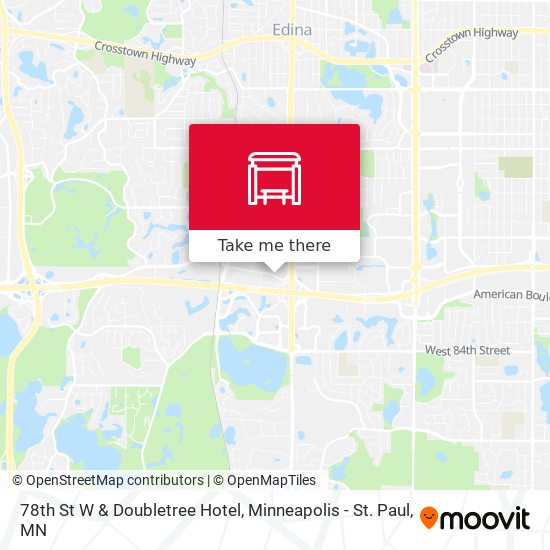 78th St W & Doubletree Hotel map