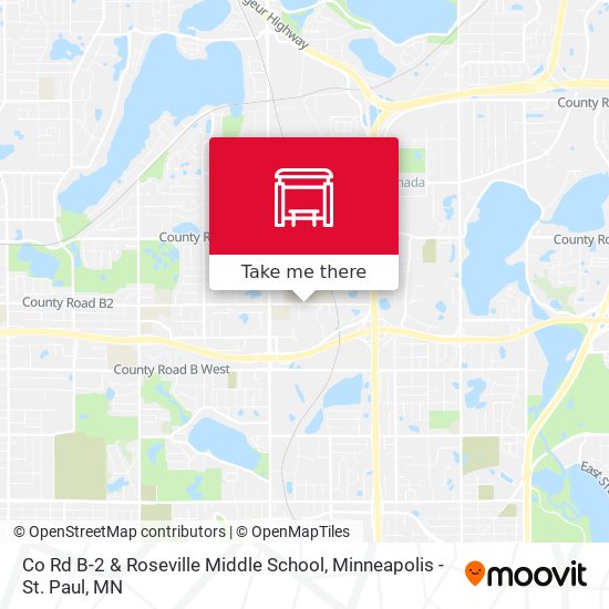 Co Rd B-2 & Roseville Middle School map