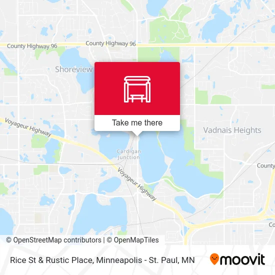 Rice St & Rustic Place map