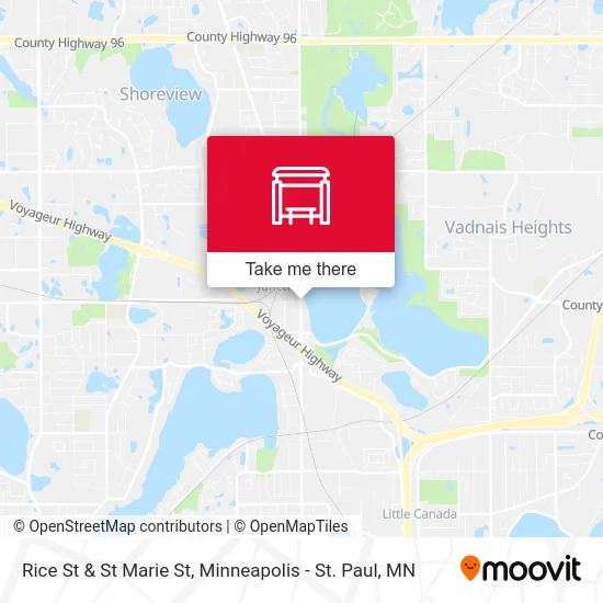 Rice St & St Marie St map