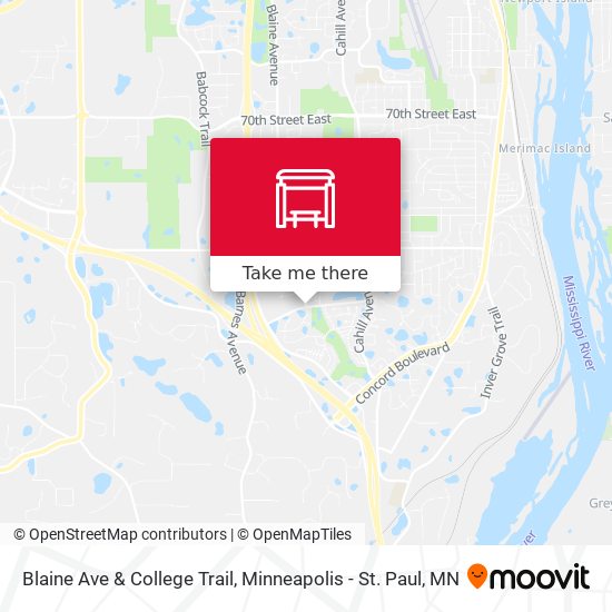 Blaine Ave & College Trail map