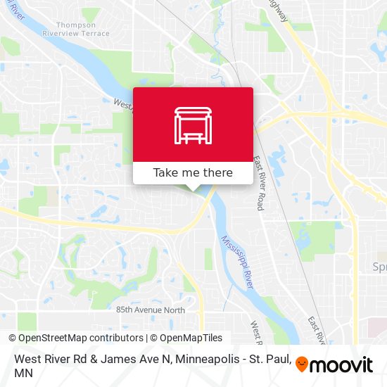 West River Rd & James Ave N map