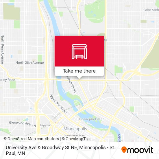 University Ave & Broadway St NE map