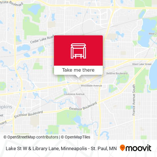 Lake St W & Library Lane map