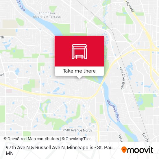 97th Ave N & Russell Ave N map