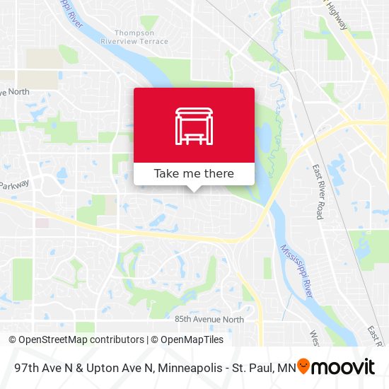 97th Ave N & Upton Ave N map