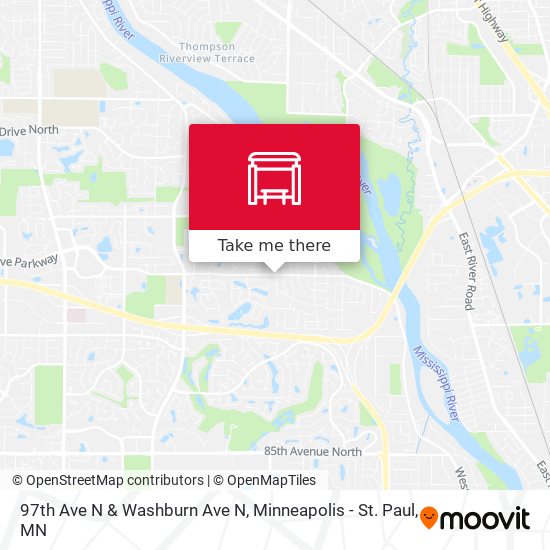 97th Ave N & Washburn Ave N map