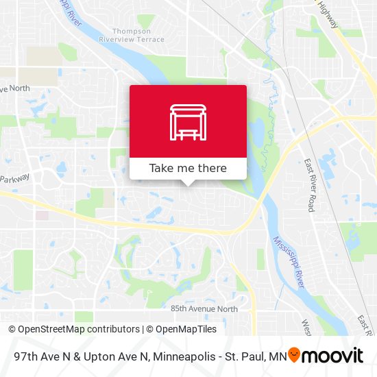 97th Ave N & Upton Ave N map