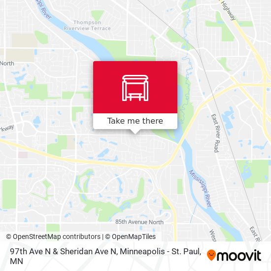 97th Ave N & Sheridan Ave N map