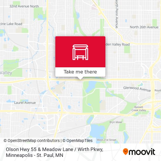 Olson Hwy 55 & Meadow Lane / Wirth Pkwy map