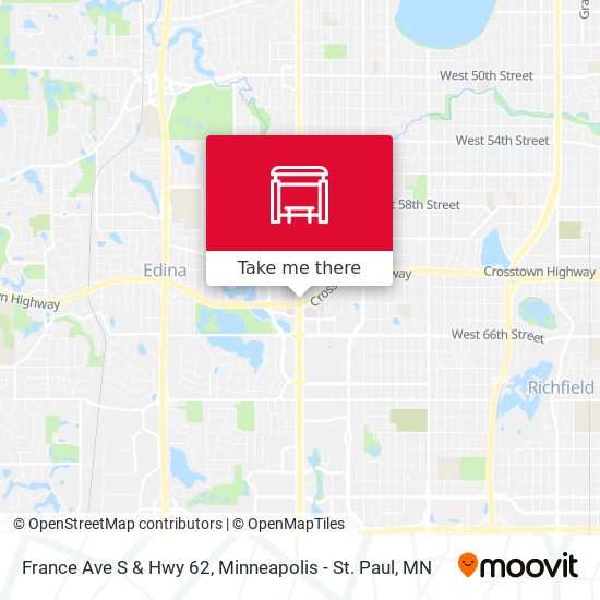 France Ave S & Hwy 62 map