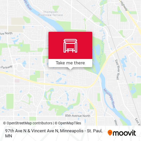 97th Ave N & Vincent Ave N map