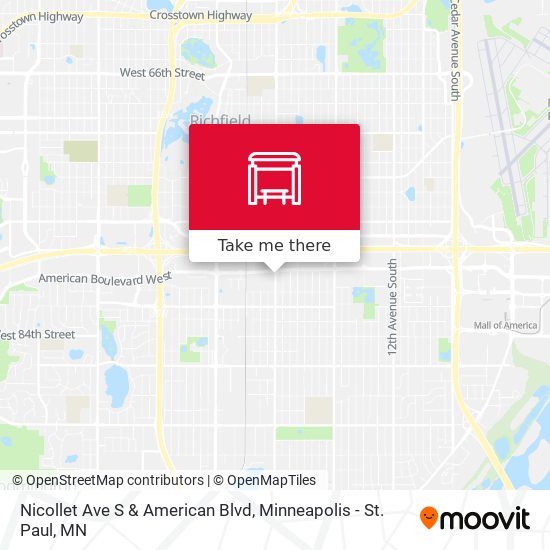 Mapa de Nicollet Ave S & American Blvd