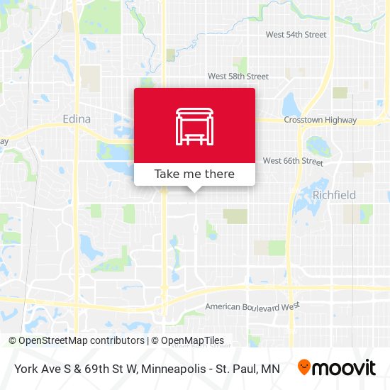 York Ave S & 69th St W map
